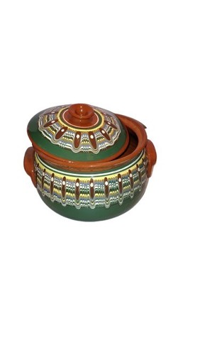 Clay casserole lidded - , dish