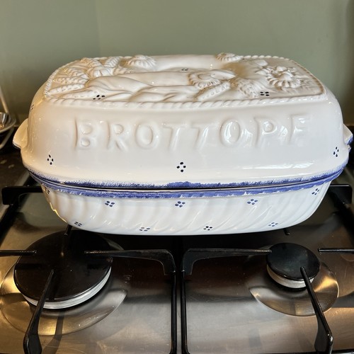 Brottopf part glazed clay - brottopf,