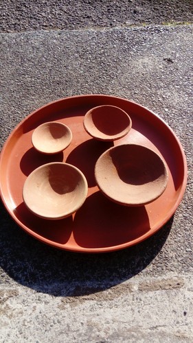 Hand made clay saucers dishes - hand,