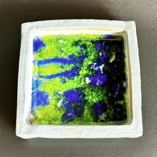 Vintage pottery dish with - pottery,