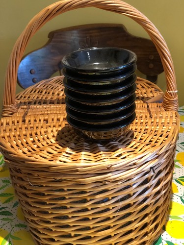 Set seven black glazed - of, (7)