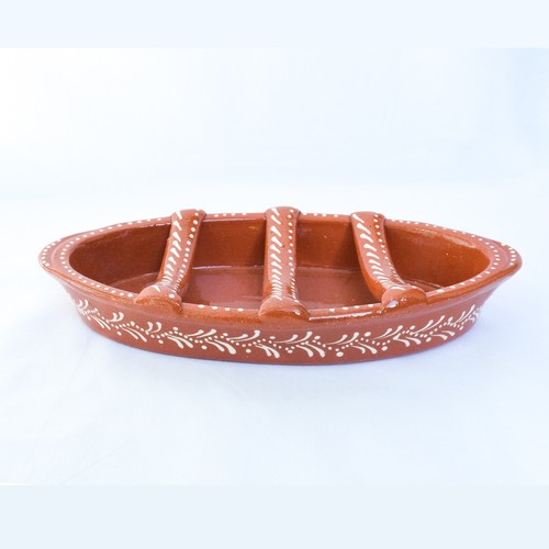 Cooking dish hand painted clay - cooking,