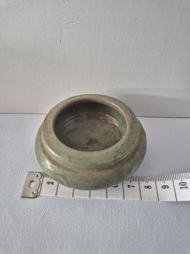 Small clay glazed pot - clay,