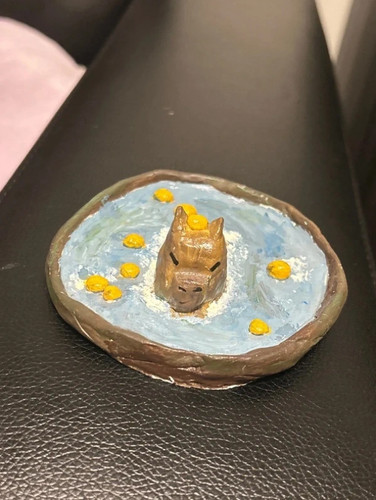 Handmade clay capybara - clay,