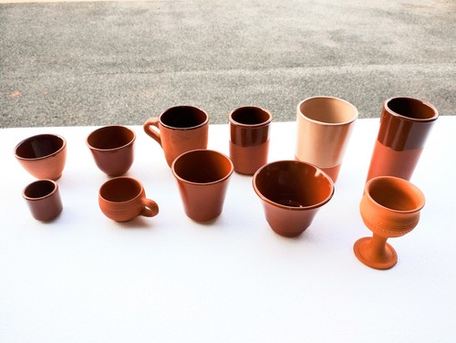 Terracotta clay cups - terracotta, masala